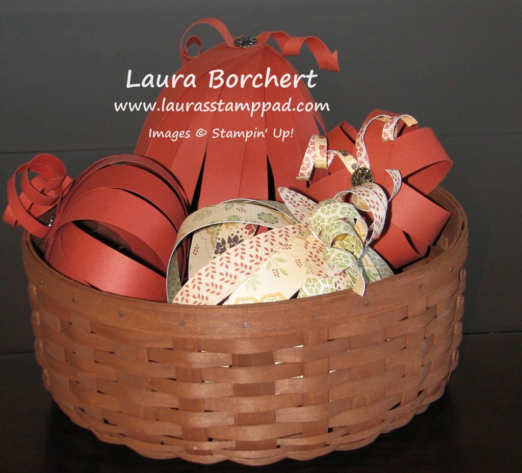 Basket of Pumpkins, www.LaurasStampPad.com