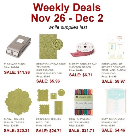 Weekly Deals 11.26.13, www.LaurasStampPad.com