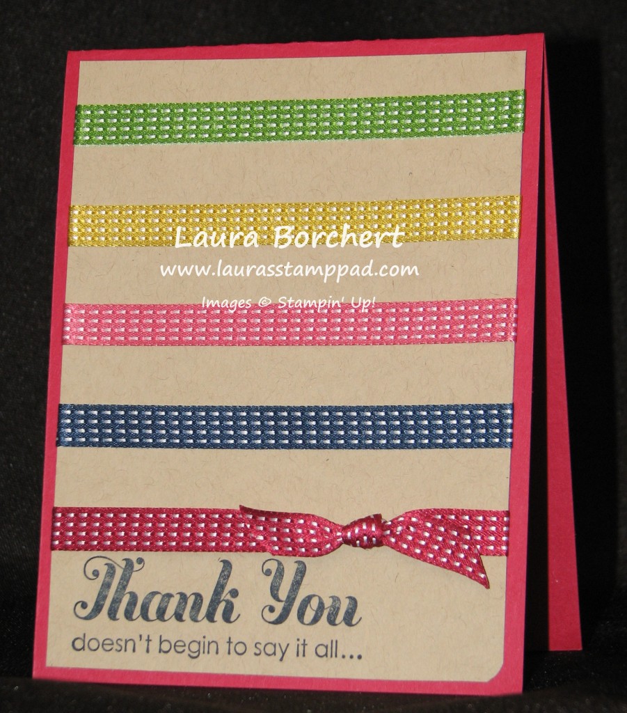 Ribbon Card, www.LaurasStampPad.com