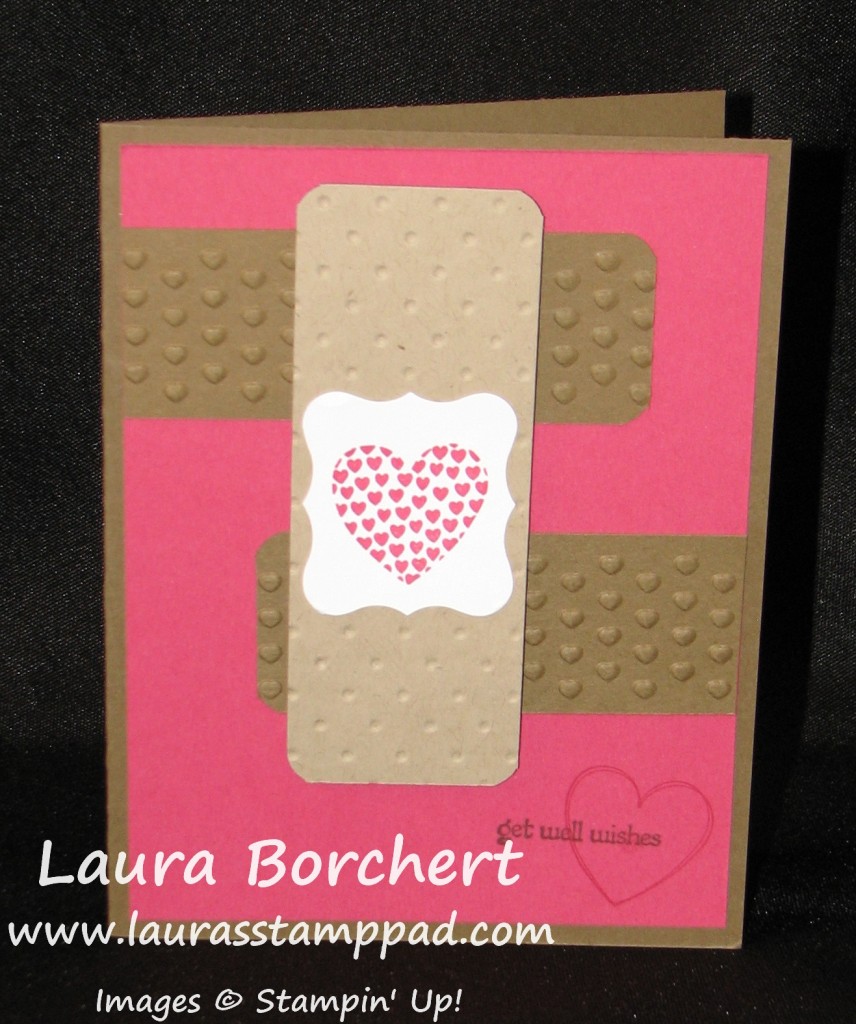 Bandaid Card with Embossing, www.LaurasStampPad.com