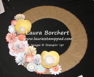 Burlap Wreath, www.LaurasStampPad.com