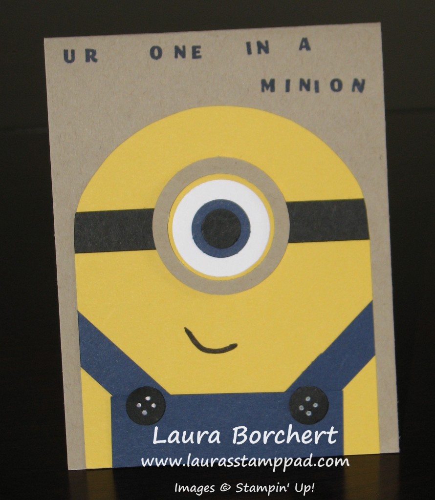 One in A Minion Anniversary Card, www.LaurasStampPad.com