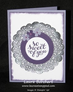 Hello There Silver Doily, www.LaurasStampPad.com