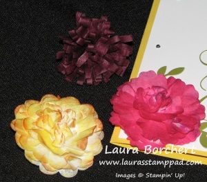 Creped Filter Paper Flowers, www.LaurasStampPad.com