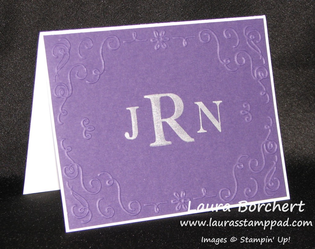 Monogramed Thank You Notes, www.LaurasStampPad.com