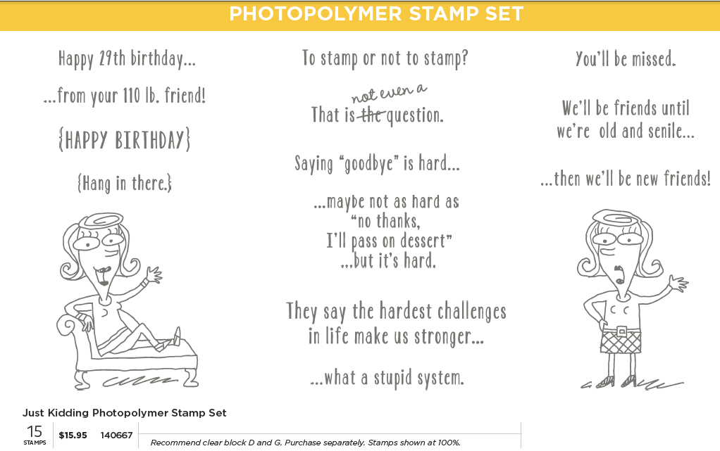 Just Kidding Stamp Set, www.LaurasStampPad.com