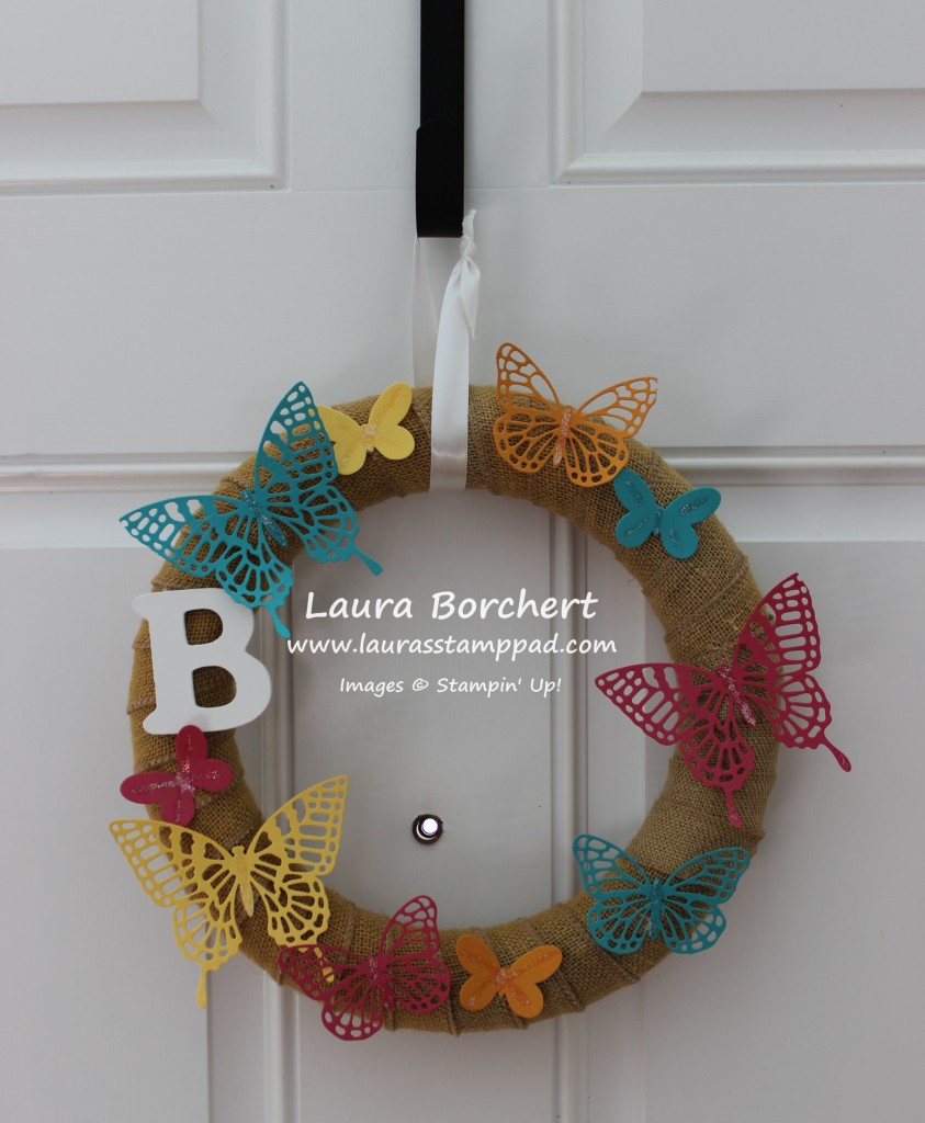 Butterfly Wreath Home Decor, www.LaurasStampPad.com