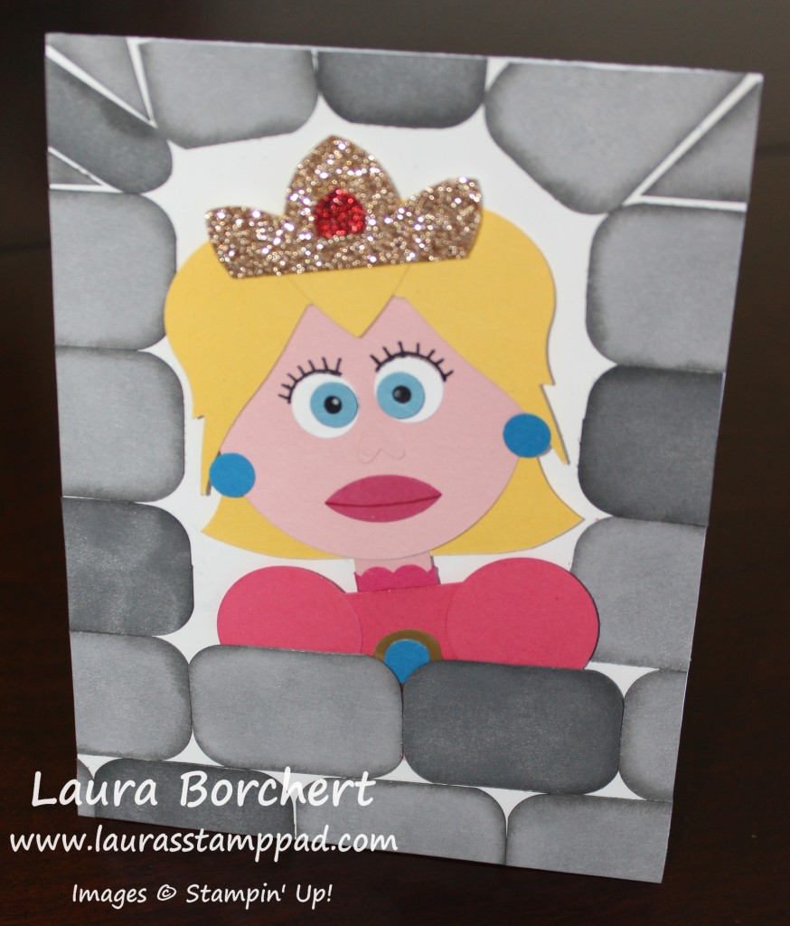 Princess Peach in a castle, www.LaurasStampPad.com