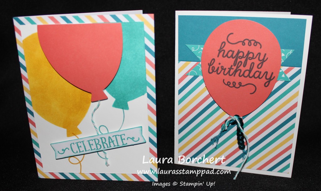 Balloon Cards May Paper Pumpkin, www.LaurasStampPad.com