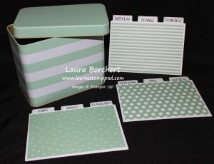 Mint Tin for Cards or Recipes, www.LaurasStampPad.com