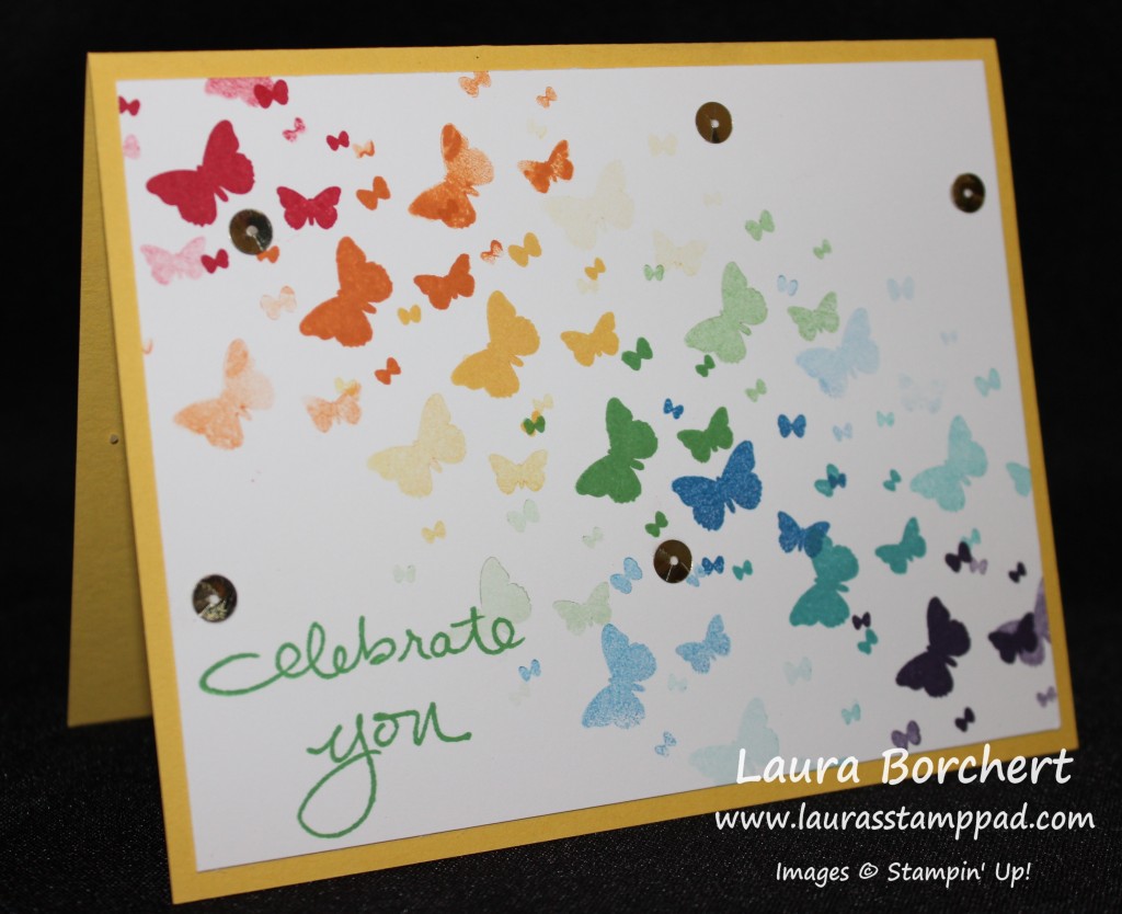 Rainbow Butterflies, www.LaurasStampPad.com