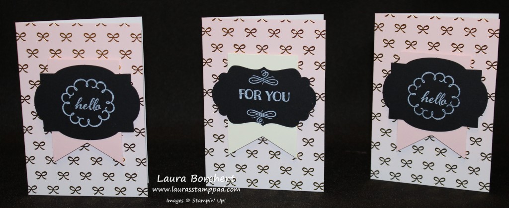 Pink with Gold Foil Ribbons, www.LaurasStampPad.com