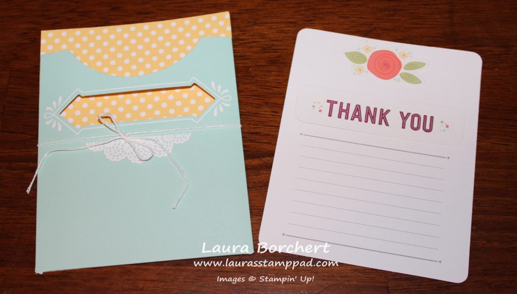 Thank you Note Card, www.LaurasStampPad.com