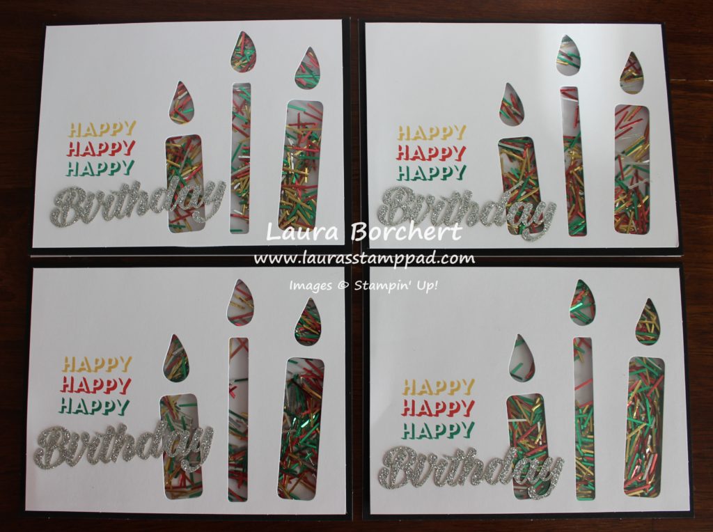 Confetti Candle Cards, www.LaurasStampPad.com