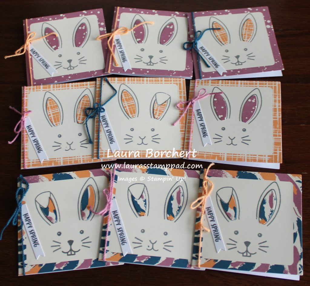 Spring Bunny Cards, www.LaurasStampPad.com
