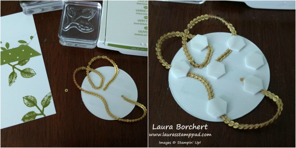 Loops of Gold Sequins, www.LaurasStampPad.com