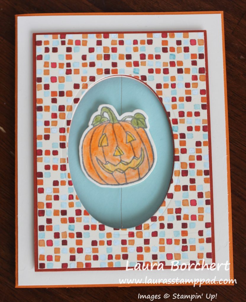 Pumpkin Spinner Card, www.LaurasStampPad.com