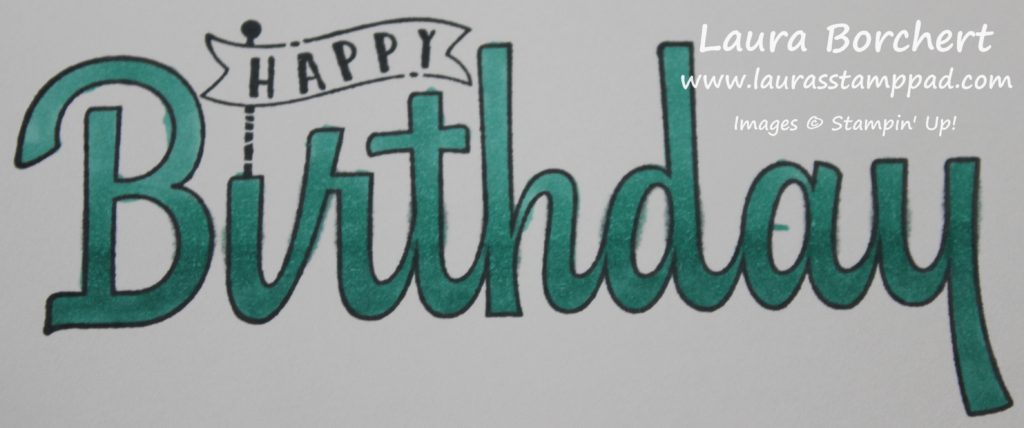 Half Ombre Birthday, www.LaurasStampPad.com