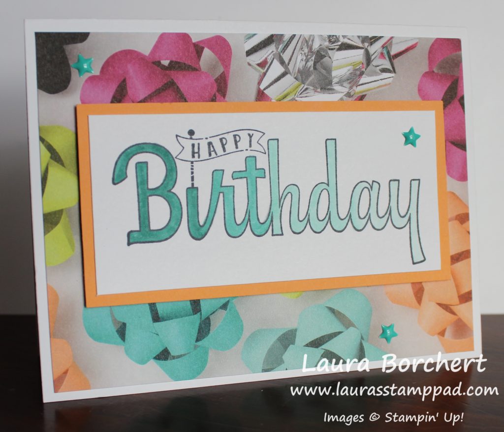 Ombre Birthday Greeting, www.LaurasStampPad.com