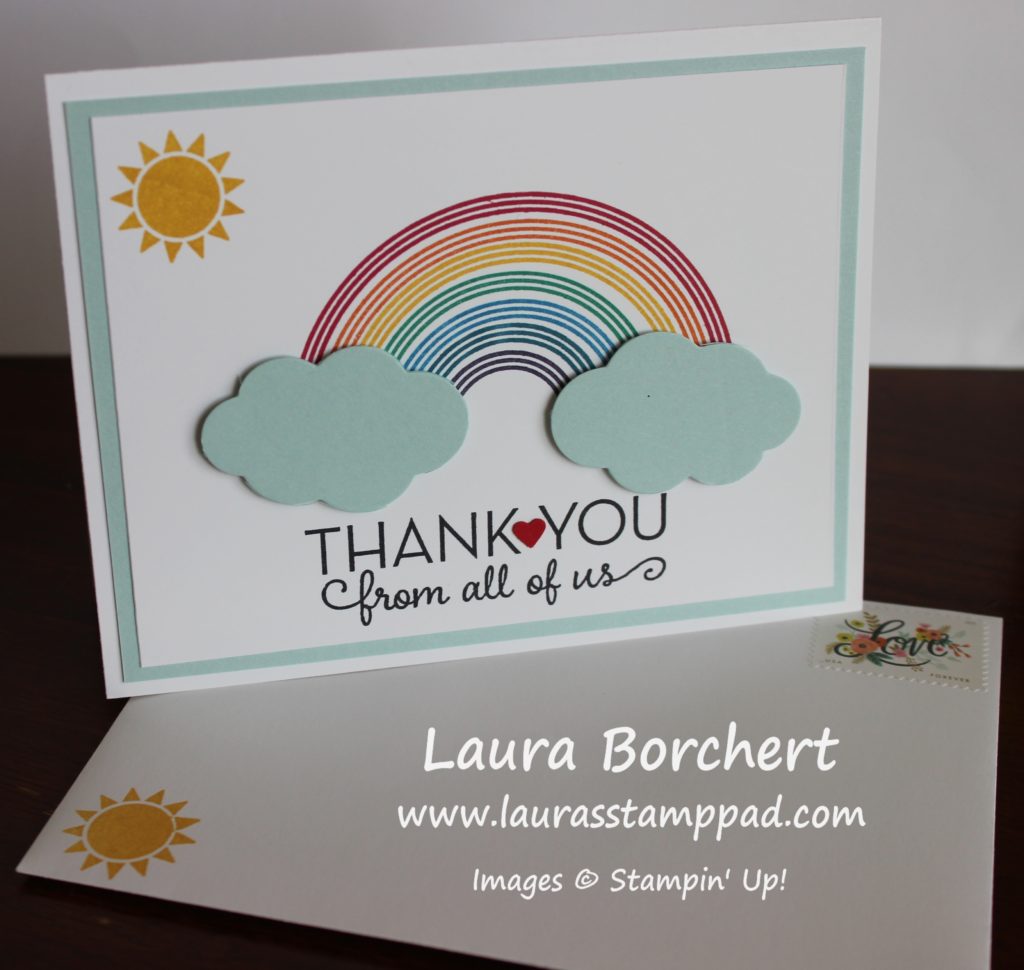 Thank You Note & Envelope, www.LaurasStampPad.com