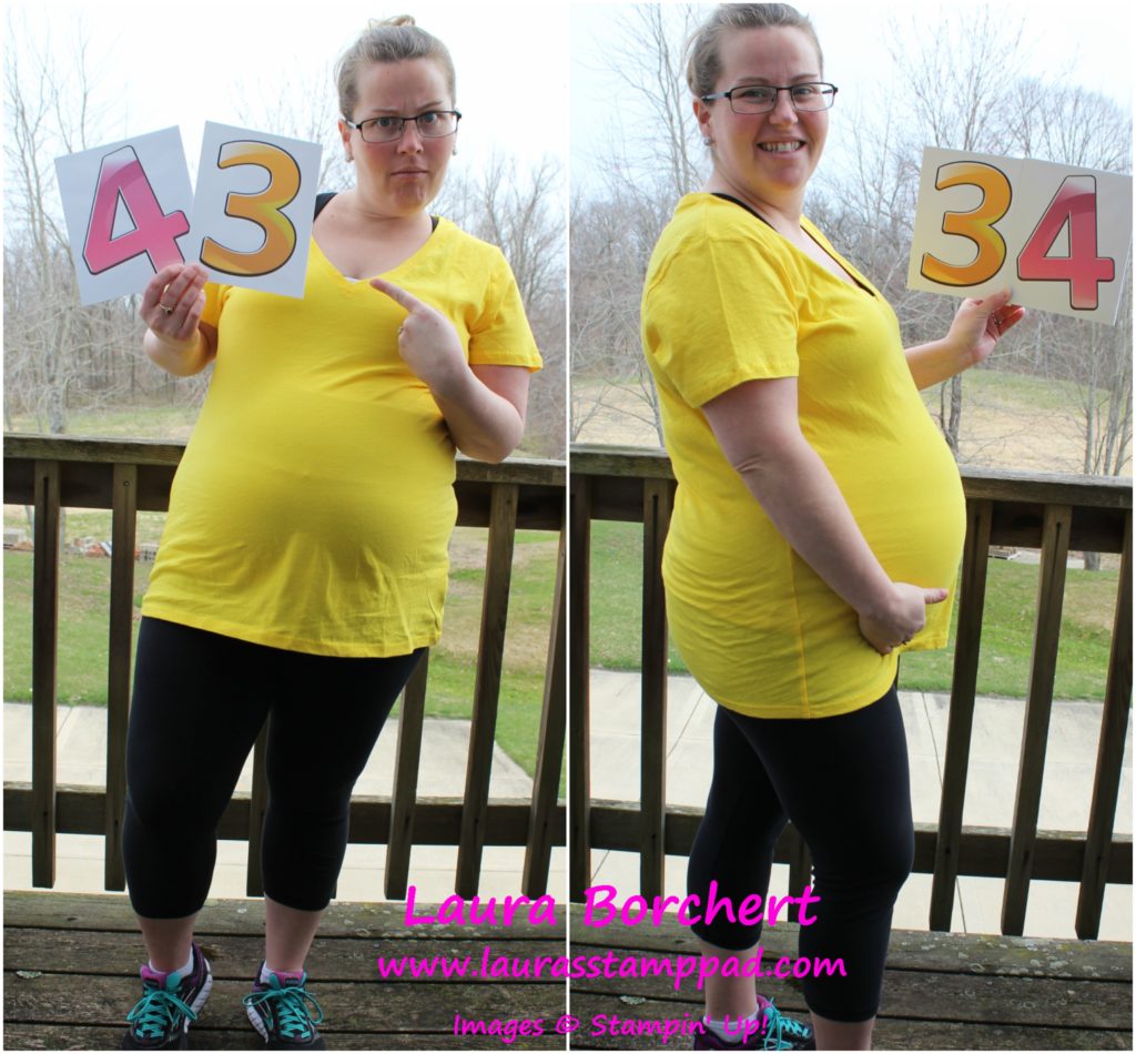 34 Weeks Pregnant, www.LaurasStampPad.com