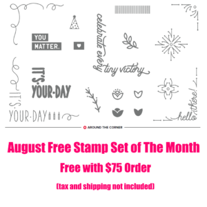 August 2018 Free Stamp Set of the Month, www.LaurasStampPad.com