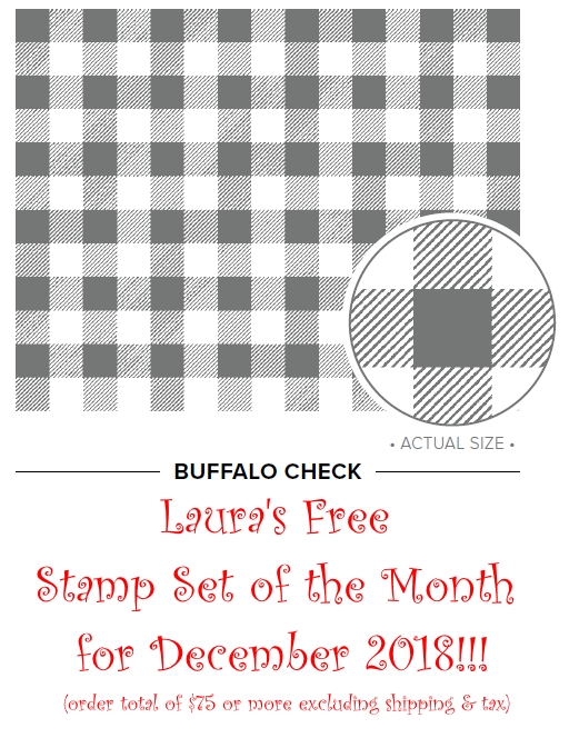 December 2018 Free Stamp Set of the Month, www.LaurasStampPad.com