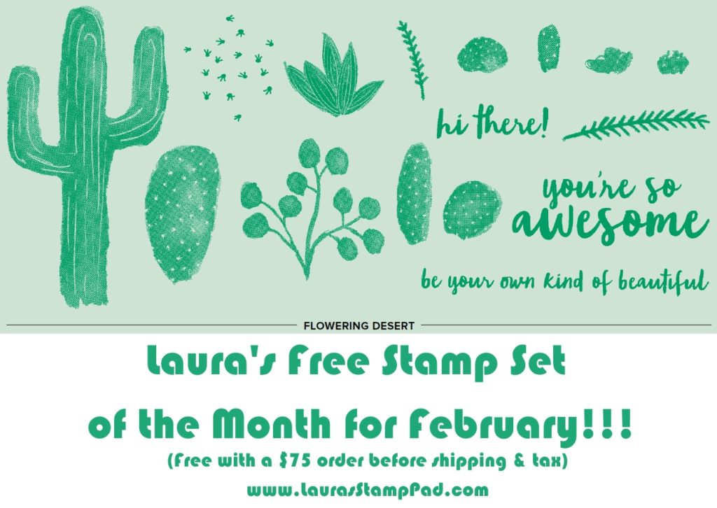 February Free Stamp Set of the Month, www.LaurasStampPad.com