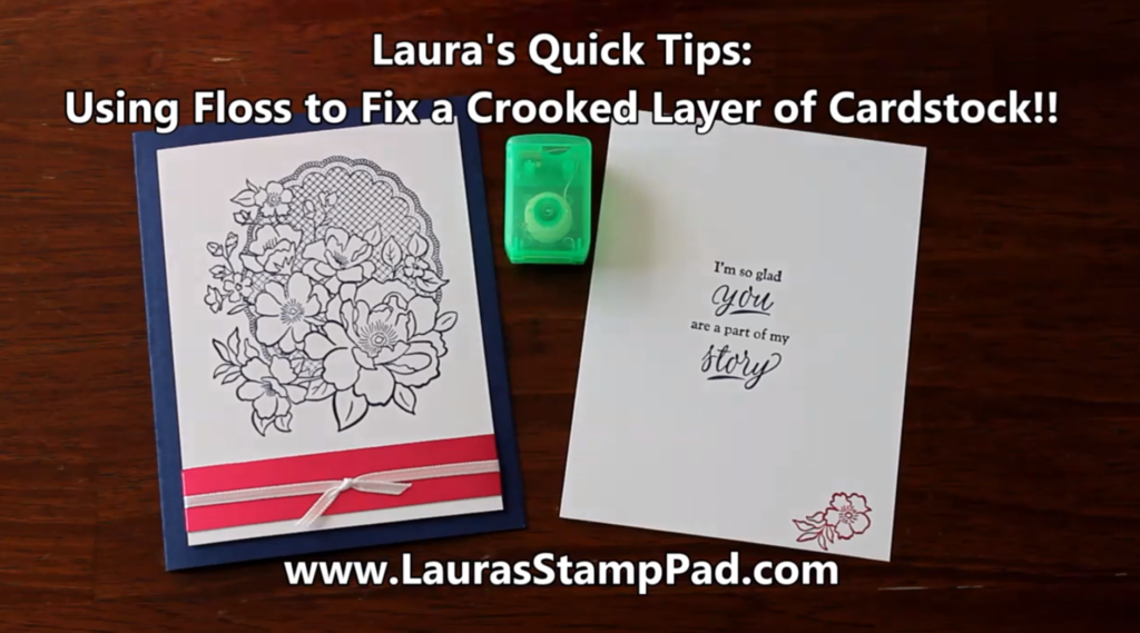 Using Dental Floss for Card Making, www.LaurasStampPad.com