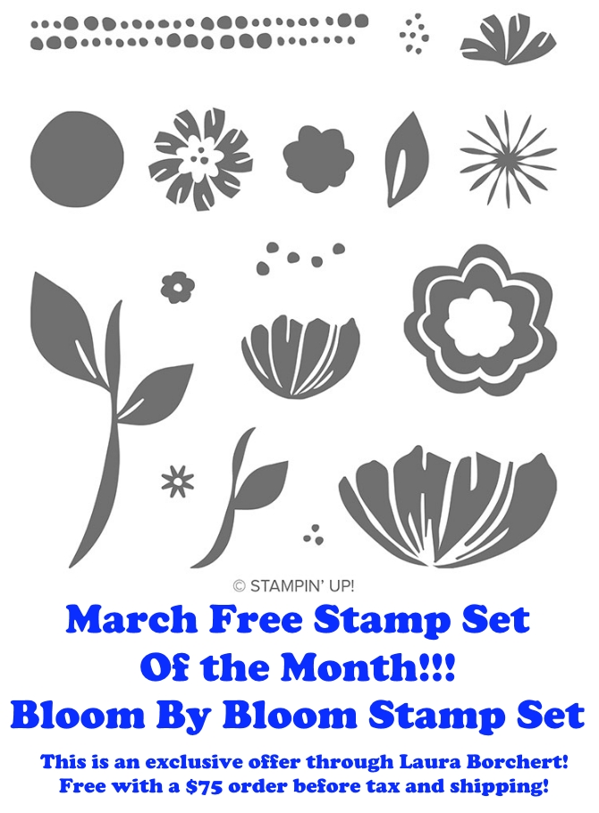 March 2019 Free Stamp Set of the Month, www.LaurasStampPad.com