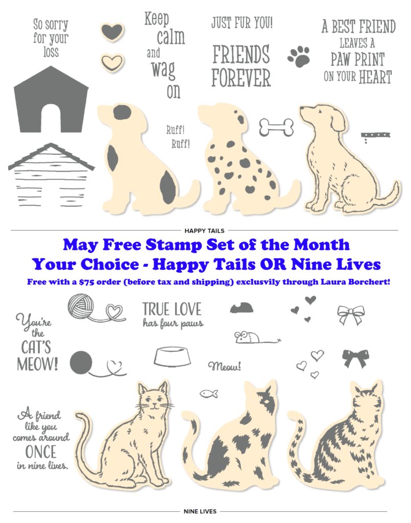 May 2019 Free Stamp Set of the Month, www.LaurasStampPad.com