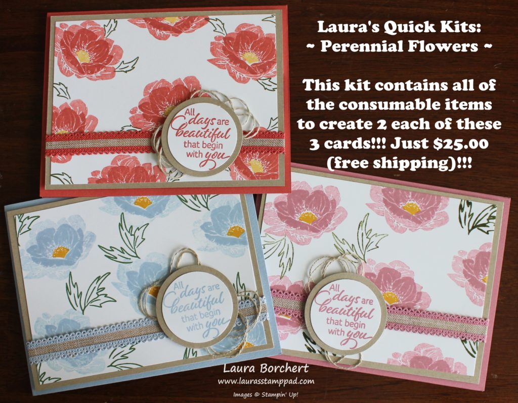 Laura's Quick Kits Perennial Flowers, www.LaurasStampPad.com