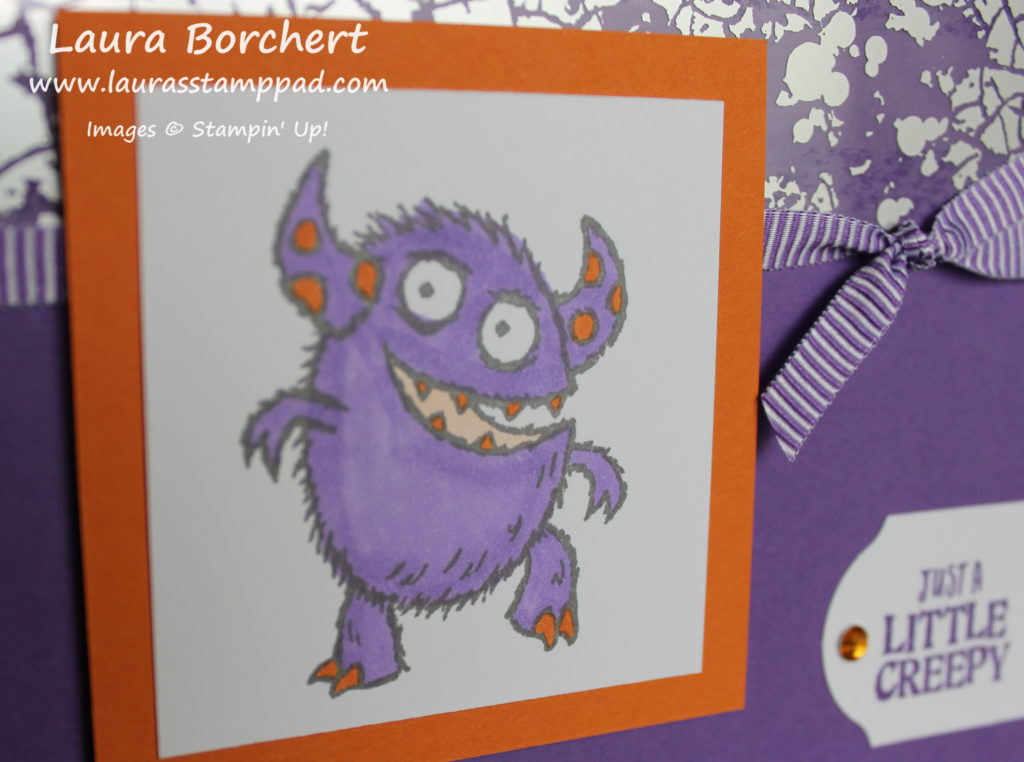 Monster Halloween Card, www.LaurasStampPad.com