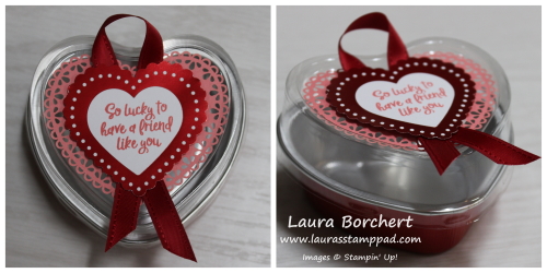 Heart Shaped Brownie Tin, www.LaurasStampPad.com 