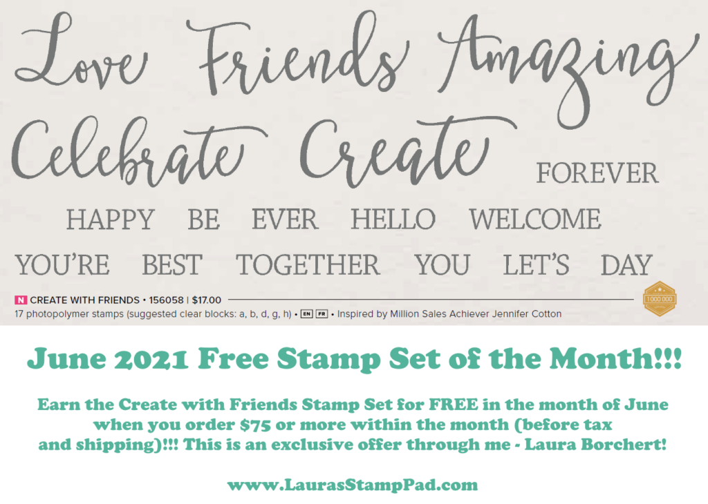 June 2021 Free Stamp Set, www.LaurasStampPad.com