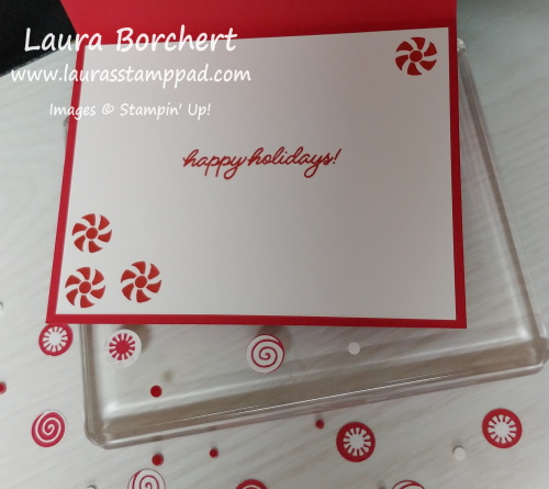 Happy Holidays Peppermint Greeting Card, www.LaurasStampPad.com