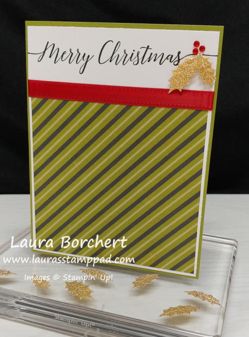 Holly Christmas Card, www.LaurasStampPad.com