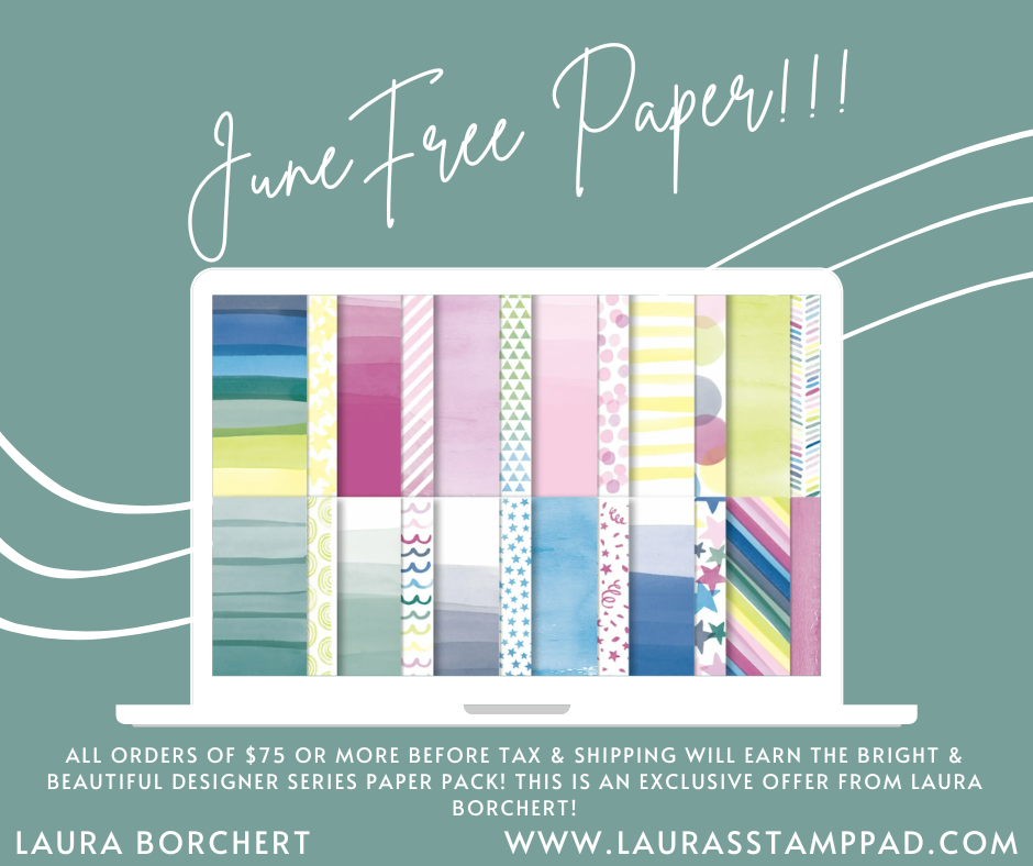 June Free Paper Pack, www.LaurasStampPad.com