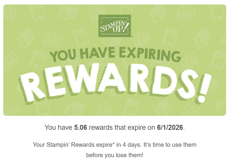 Redeem those rewards, www.LaurasStampPad.com