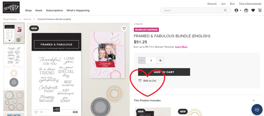 Add to Wish List, www.LaurasStampPad.com